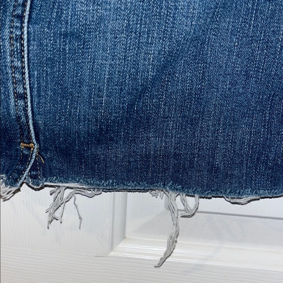 AG ADRIANA GOLDSCHMIED The Erin Blue Denim Distressed Pencil Skirt 26 waist - Picture 10 of 13